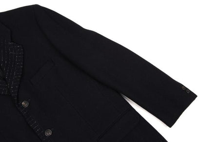 ISSEY MIYAKE MEN Wool Panel Design Pants Navy Size XL
