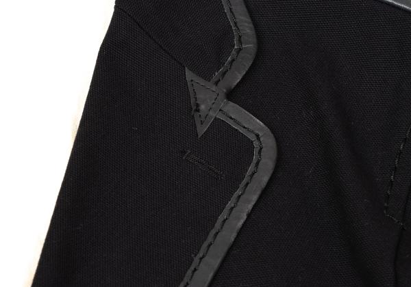 ISSEY MIYAKE MEN Leather Piping Canvas Jacket Black Size 2