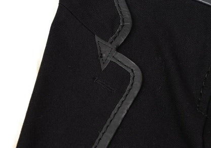 ISSEY MIYAKE MEN Leather Piping Canvas Jacket Black Size 2