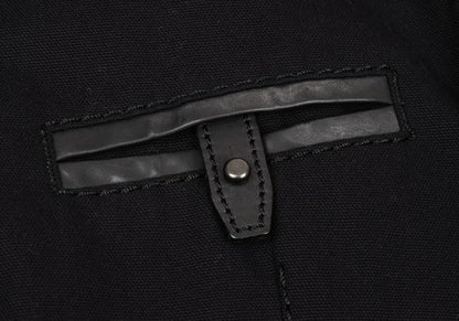 ISSEY MIYAKE MEN Leather Piping Canvas Jacket Black Size 2