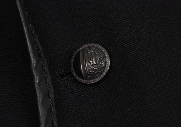 ISSEY MIYAKE MEN Leather Piping Canvas Jacket Black Size 2
