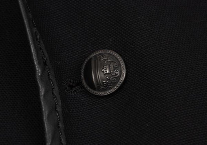 ISSEY MIYAKE MEN Leather Piping Canvas Jacket Black Size 2