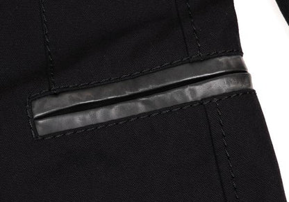 ISSEY MIYAKE MEN Leather Piping Canvas Jacket Black Size 2
