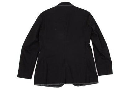 ISSEY MIYAKE MEN Leather Piping Canvas Jacket Black Size 2