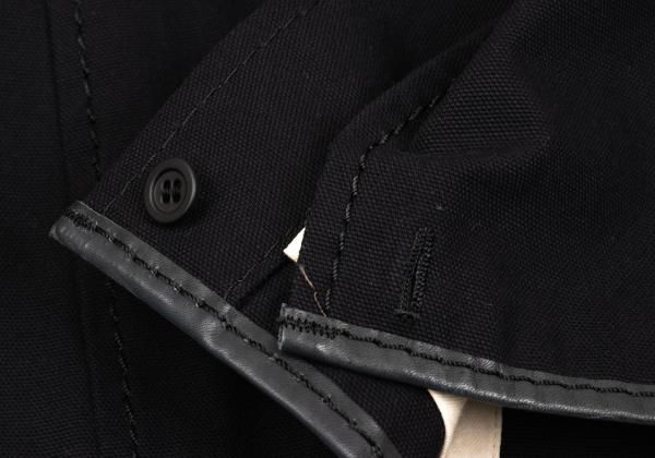 ISSEY MIYAKE MEN Leather Piping Canvas Jacket Black Size 2