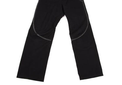 ISSEY MIYAKE MEN Black Leather Piping Canvas Pants Size 2