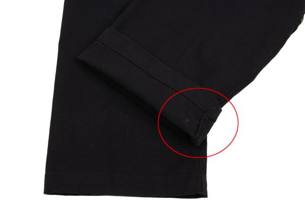 ISSEY MIYAKE MEN Black Leather Piping Canvas Pants Size 2