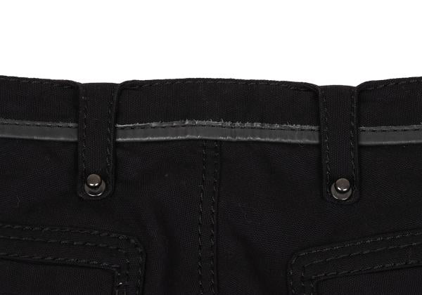 ISSEY MIYAKE MEN Black Leather Piping Canvas Pants Size 2