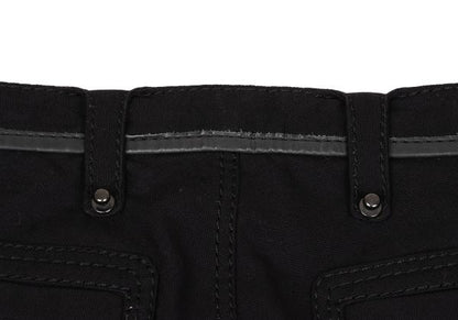 ISSEY MIYAKE MEN Black Leather Piping Canvas Pants Size 2