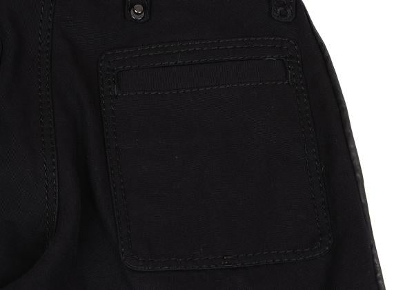 ISSEY MIYAKE MEN Black Leather Piping Canvas Pants Size 2
