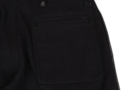 ISSEY MIYAKE MEN Black Leather Piping Canvas Pants Size 2