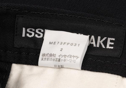 ISSEY MIYAKE MEN Black Leather Piping Canvas Pants Size 2