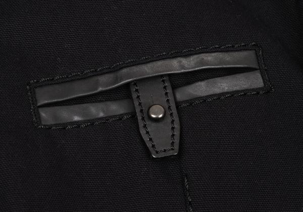 ISSEY MIYAKE MEN Leather Piping Canvas Jacket Black Size 2