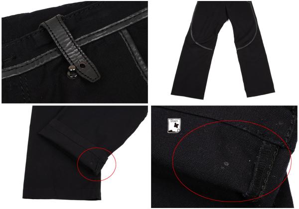 ISSEY MIYAKE MEN Leather Piping Canvas Jacket Black Size 2