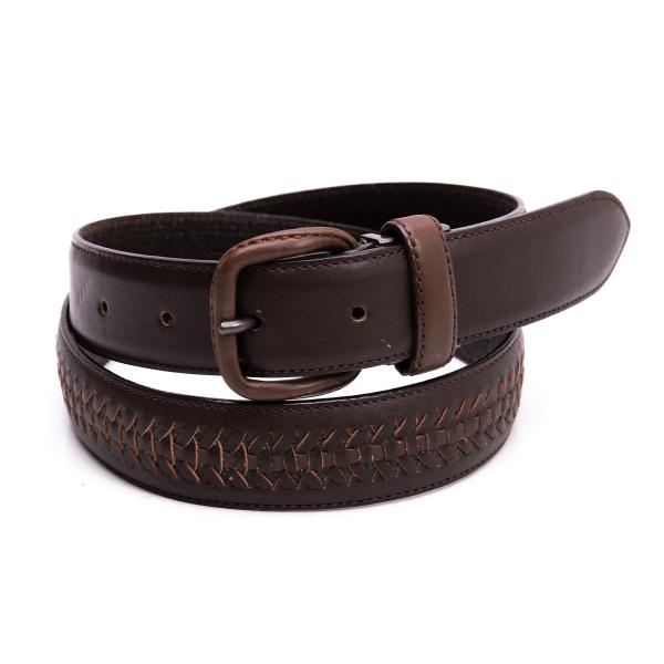 ISSEY MIYAKE Braided Leather Belt Brown