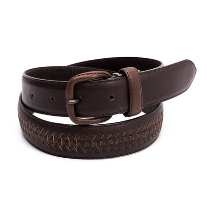 ISSEY MIYAKE Braided Leather Belt Brown