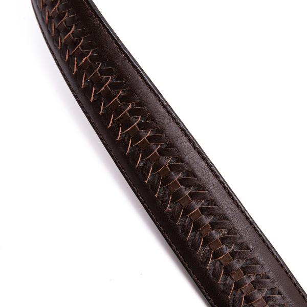 ISSEY MIYAKE Braided Leather Belt Brown