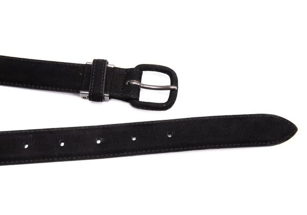 ISSEY MIYAKE Nubuck Leather Belt Black