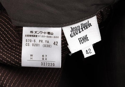 Jean Paul GAULTIER FEMME Wool Blend Pin Pants Brown Size 42