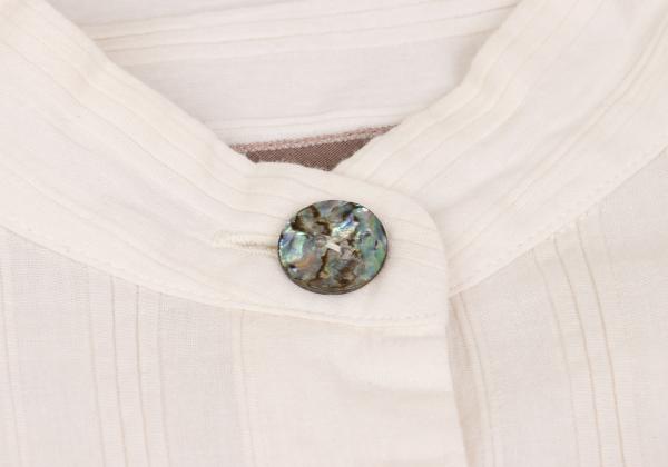 ROMEO GIGLI Cotton Striped Mao Collar Blouse White Shirt Size 9T