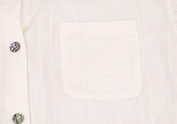 ROMEO GIGLI Cotton Striped Mao Collar Blouse White Shirt Size 9T