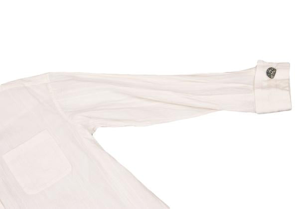 ROMEO GIGLI Cotton Striped Mao Collar Blouse White Shirt Size 9T