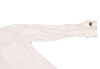 ROMEO GIGLI Cotton Striped Mao Collar Blouse White Shirt Size 9T