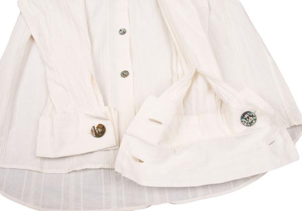 ROMEO GIGLI Cotton Striped Mao Collar Blouse White Shirt Size 9T