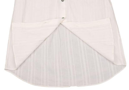 ROMEO GIGLI Cotton Striped Mao Collar Blouse White Shirt Size 9T