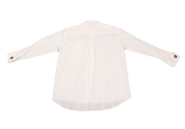 ROMEO GIGLI Cotton Striped Mao Collar Blouse White Shirt Size 9T