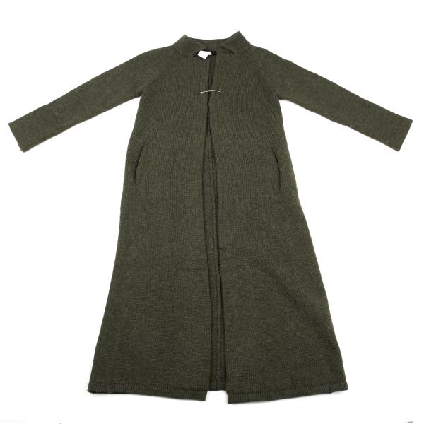 Y's Wool Knit Pin Fastened Coat Khaki Size 3