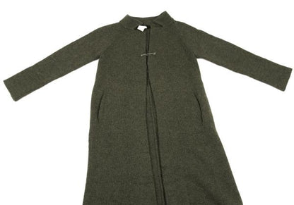 Y's Wool Knit Pin Fastened Coat Khaki Size 3
