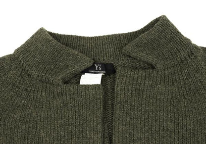 Y's Wool Knit Pin Fastened Coat Khaki Size 3