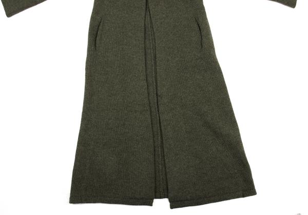 Y's Wool Knit Pin Fastened Coat Khaki Size 3