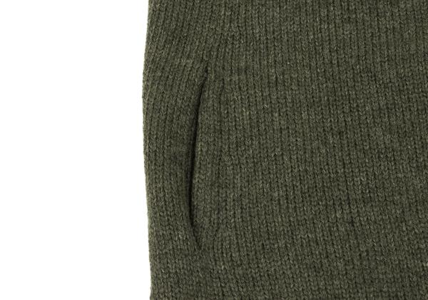 Y's Wool Knit Pin Fastened Coat Khaki Size 3
