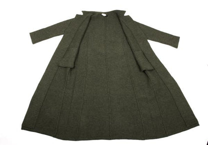 Y's Wool Knit Pin Fastened Coat Khaki Size 3