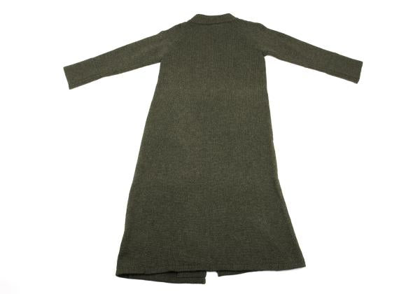 Y's Wool Knit Pin Fastened Coat Khaki Size 3