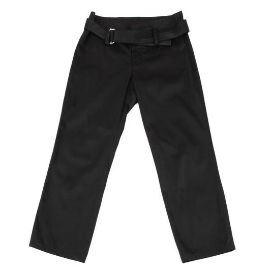 Yohji Yamamoto NOIR Nylon Cotton Belted Pants Black Size 2