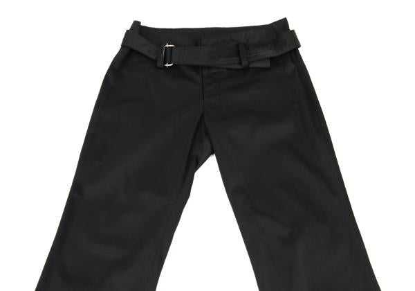 Yohji Yamamoto NOIR Nylon Cotton Belted Pants Black Size 2