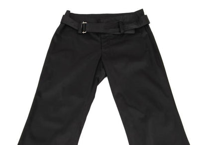 Yohji Yamamoto NOIR Nylon Cotton Belted Pants Black Size 2