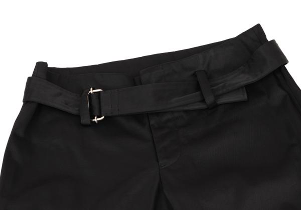 Yohji Yamamoto NOIR Nylon Cotton Belted Pants Black Size 2