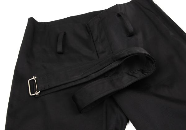 Yohji Yamamoto NOIR Nylon Cotton Belted Pants Black Size 2