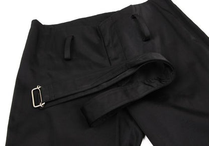 Yohji Yamamoto NOIR Nylon Cotton Belted Pants Black Size 2