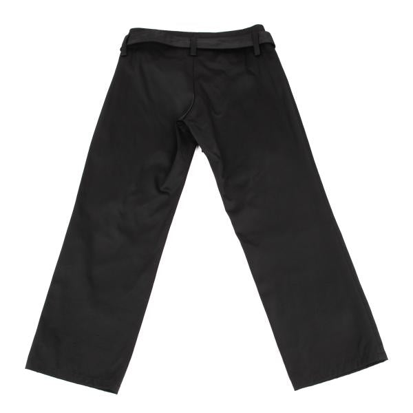 Yohji Yamamoto NOIR Nylon Cotton Belted Pants Black Size 2