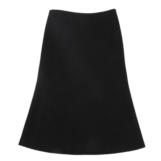 Yohji Yamamoto NOIR Wool Rib Knit Midi Skirt Black Size 2