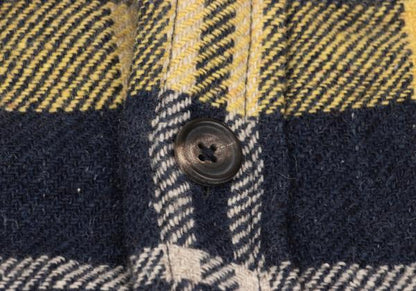 45rpm Quilted Padded Check CPO Jacket Yellow/Navy Size 5