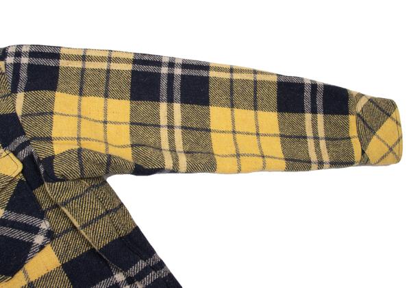 45rpm Quilted Padded Check CPO Jacket Yellow/Navy Size 5