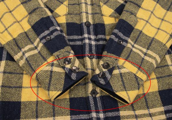45rpm Quilted Padded Check CPO Jacket Yellow/Navy Size 5