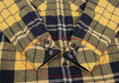 45rpm Quilted Padded Check CPO Jacket Yellow/Navy Size 5