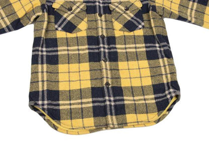 45rpm Quilted Padded Check CPO Jacket Yellow/Navy Size 5